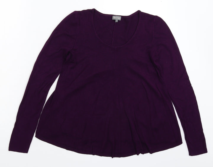 Phase Eight Womens Purple Knit Pullover Jumper Size 10