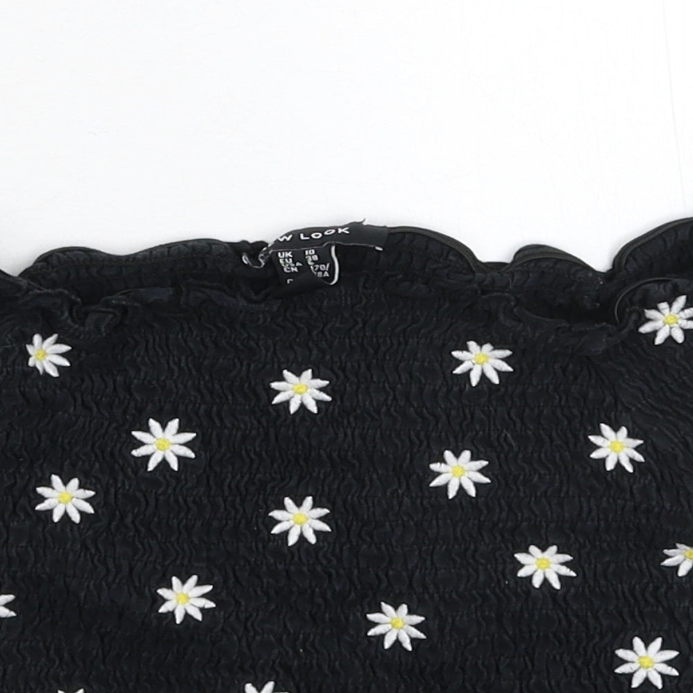 New Look Womens Black   Cropped T-Shirt Size 10