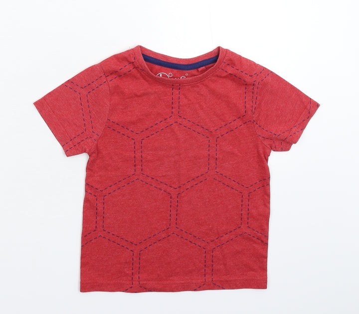 Hullabaloo Boys Red   Basic T-Shirt Size 5 Years