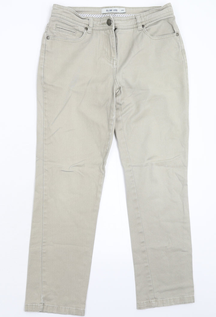 Debenhams Womens Grey Denim Straight Jeans Size 10 L26 in
