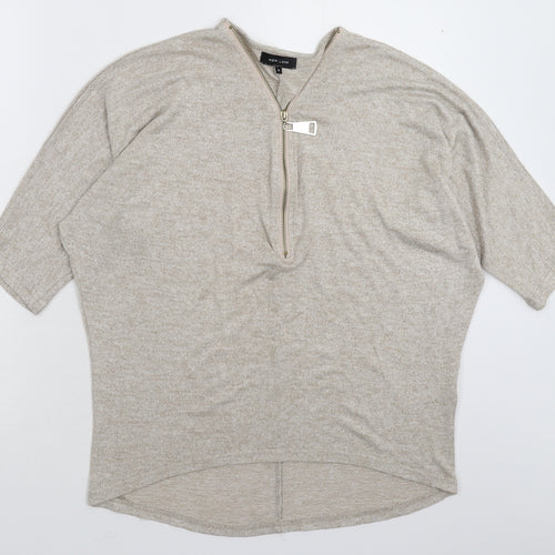 New Look Womens Grey  Knit Pullover Jumper Size S