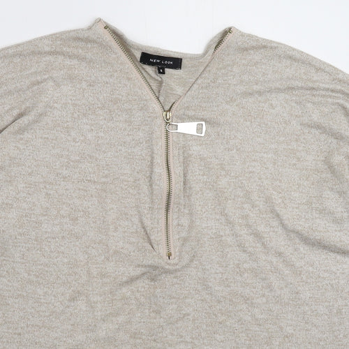 New Look Womens Grey  Knit Pullover Jumper Size S