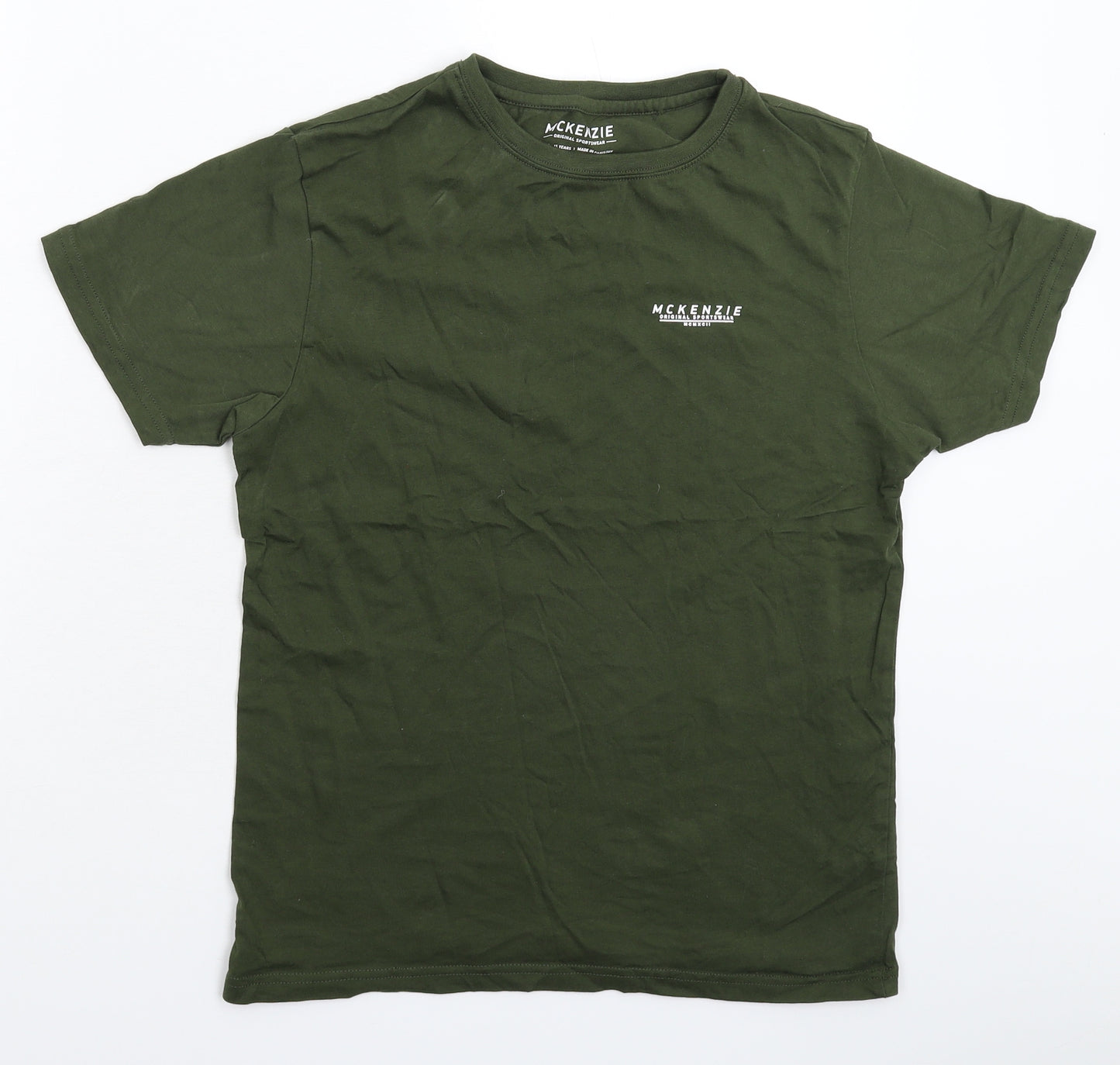 McKenzie Boys Green   Basic T-Shirt Size 14-15 Years