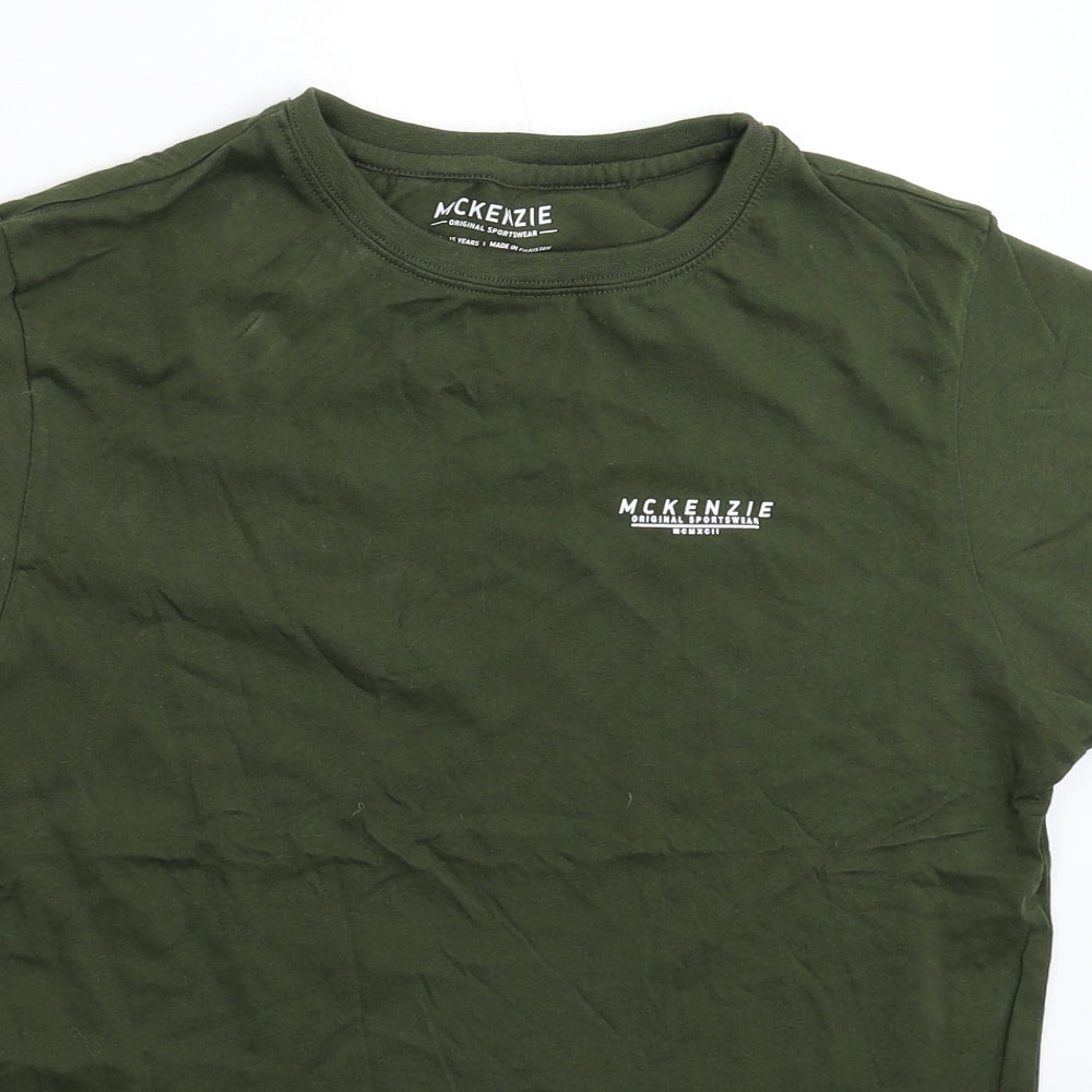 McKenzie Boys Green   Basic T-Shirt Size 14-15 Years