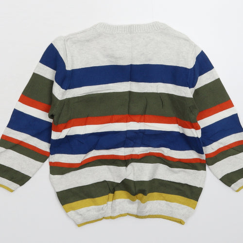 George Boys Multicoloured Striped Knit Pullover Jumper Size 4-5 Years