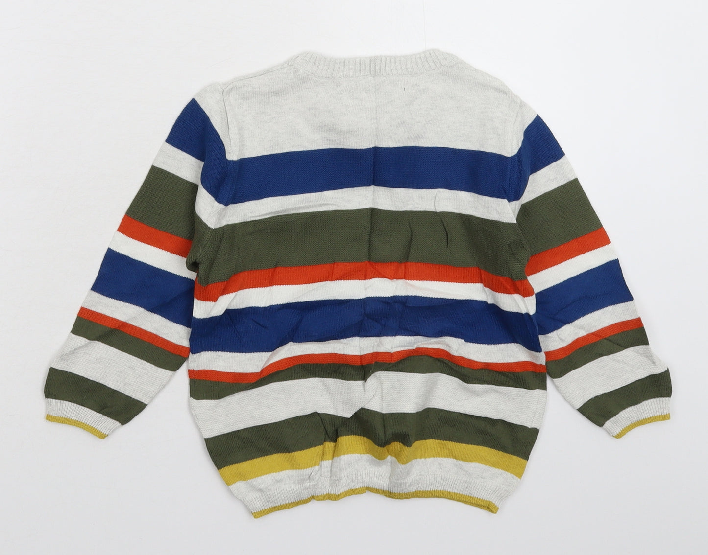 George Boys Multicoloured Striped Knit Pullover Jumper Size 4-5 Years