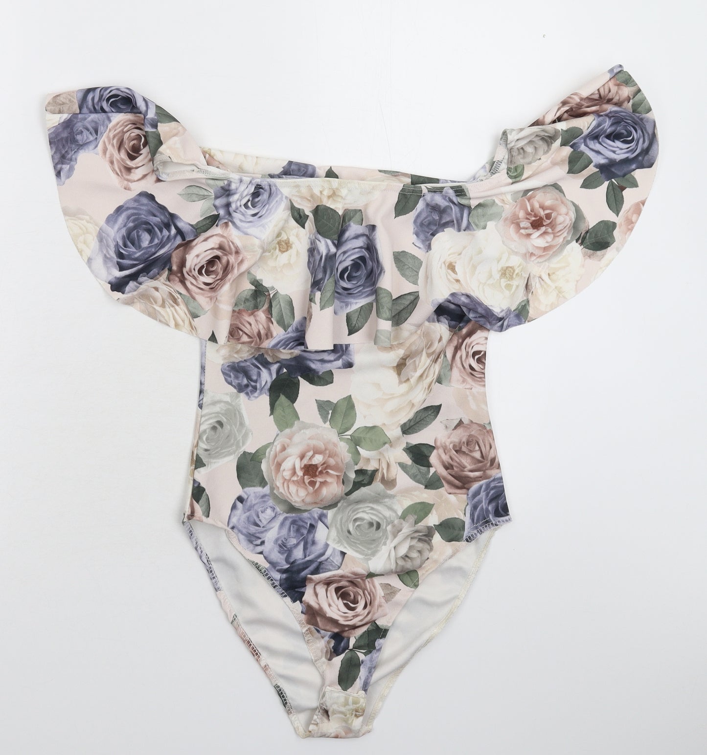 New Look Womens Multicoloured Floral  Bodysuit One-Piece Size 12
