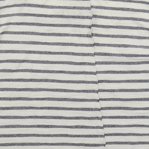 New Look Womens White Striped Knit Pullover Jumper Size 10