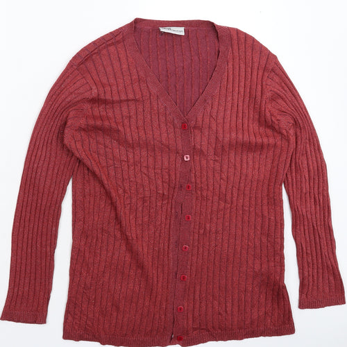 Plus Collection Womens Pink  Knit Cardigan Jumper Size 18