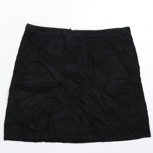 New Look Girls Black  Corduroy Mini Skirt Size 13 Years