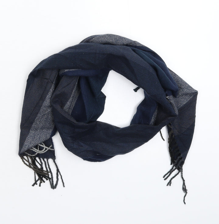 Preworn Mens Blue Striped Knit Scarf One Size