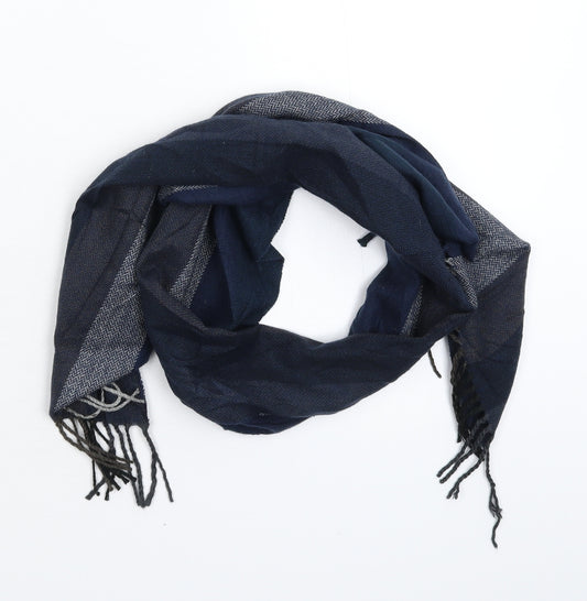 Preworn Mens Blue Striped Knit Scarf  One Size