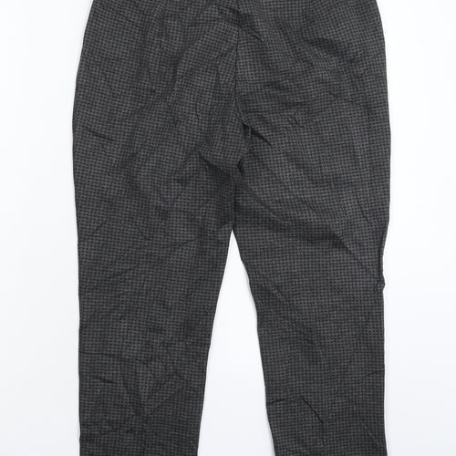 Marks and Spencer Womens Grey Houndstooth  Cropped Trousers Size 12 L25 in