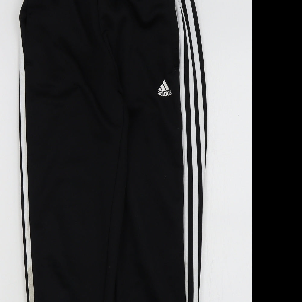 adidas Boys Black Colourblock  Jogger Trousers Size 11-12 Years
