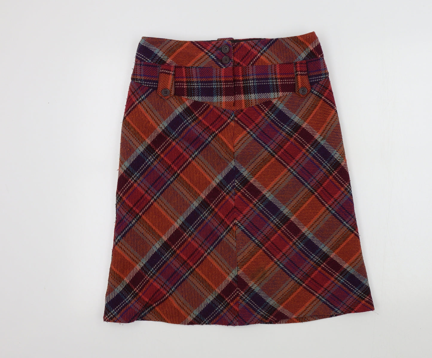 George Womens Orange Geometric  A-Line Skirt Size 10