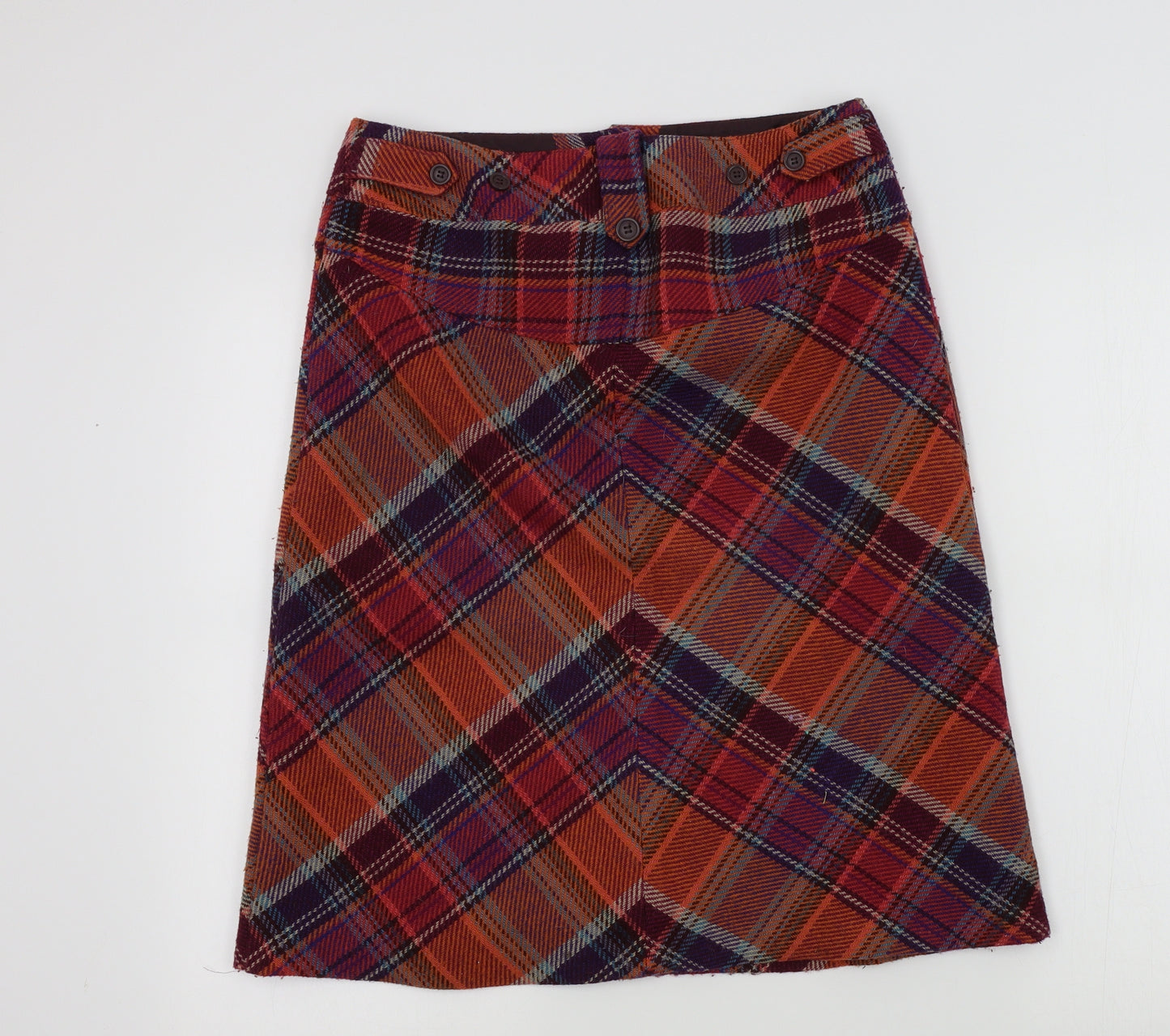 George Womens Orange Geometric  A-Line Skirt Size 10