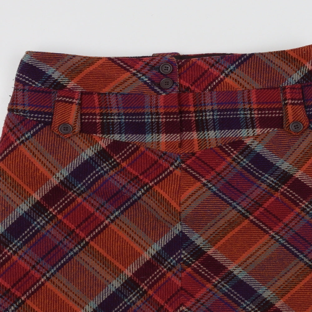 George Womens Orange Geometric  A-Line Skirt Size 10