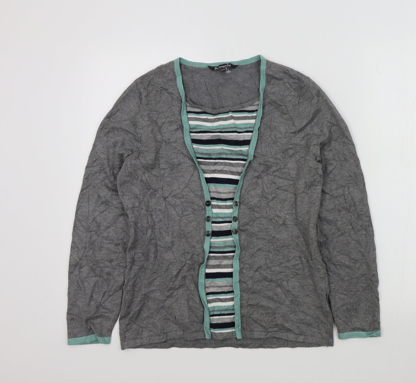 Bonmarché Womens Grey   Pullover Jumper Size 12