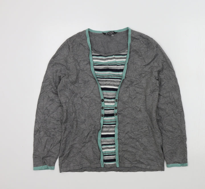 Bonmarché Womens Grey   Pullover Jumper Size 12