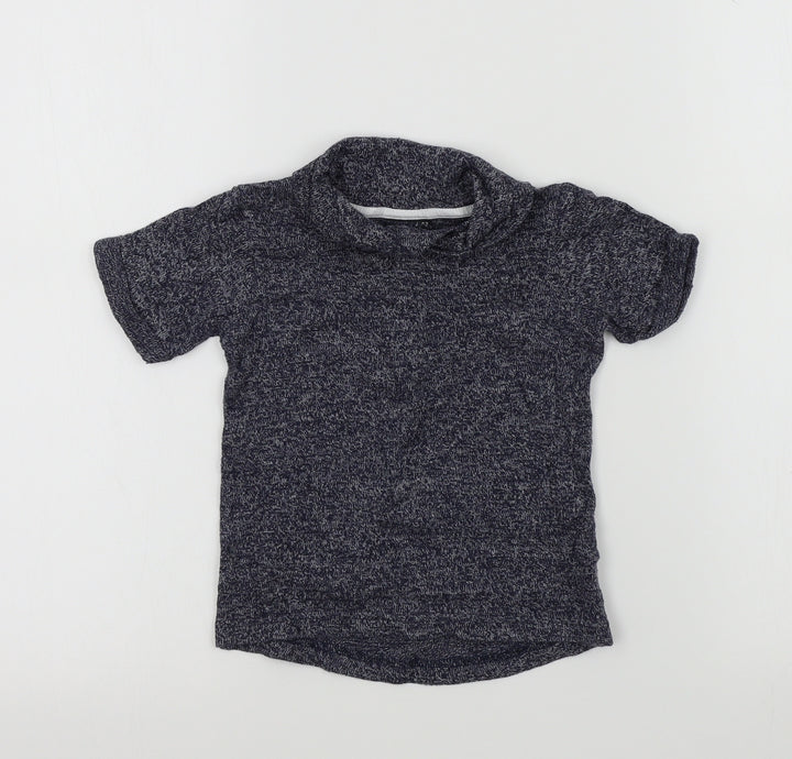 NEXT Girls Blue Colourblock Basic T-Shirt Size 12-18 Months