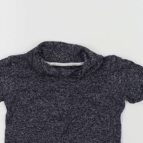NEXT Girls Blue Colourblock  Basic T-Shirt Size 12-18 Months