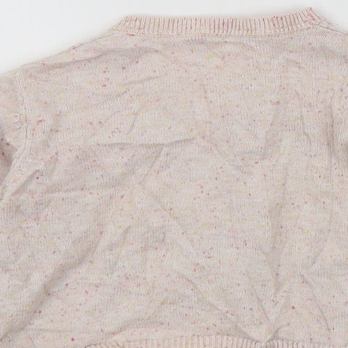 M&S Girls Pink Colourblock  Cardigan Jumper Size 12-18 Months