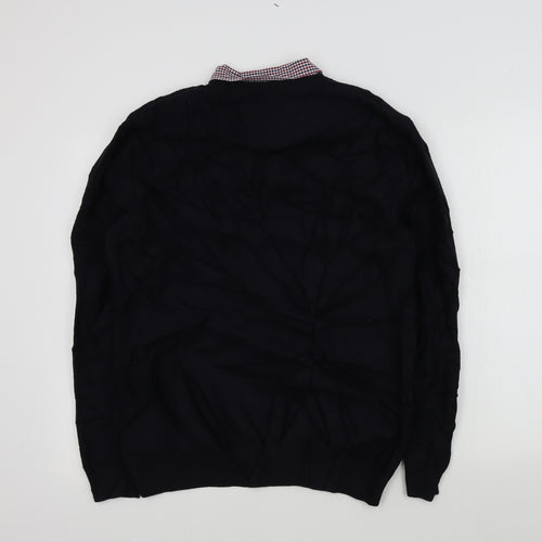 NEXT Mens Blue   Pullover Jumper Size XL  - shirt collar insert