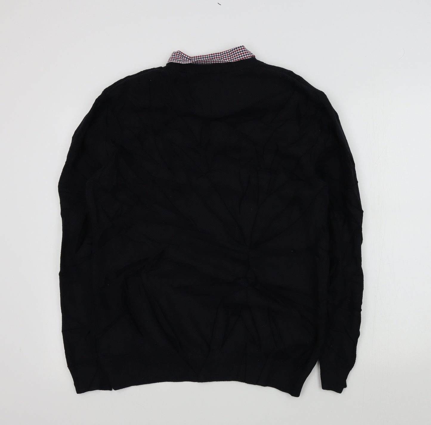 NEXT Mens Blue   Pullover Jumper Size XL  - shirt collar insert