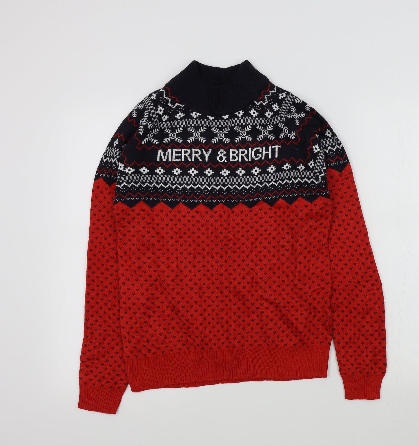Avenue Womens Blue Geometric  Pullover Jumper Size 8  - christmas jumper