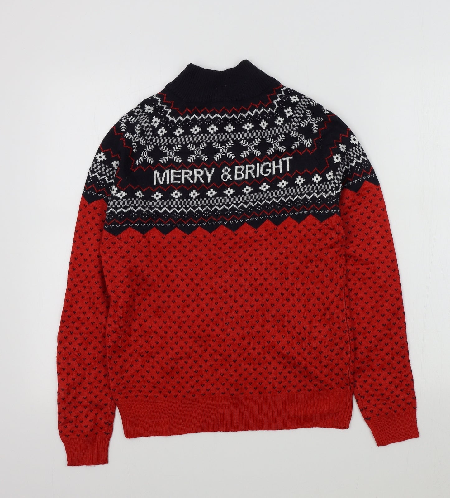 Avenue Womens Blue Geometric  Pullover Jumper Size 8  - christmas jumper