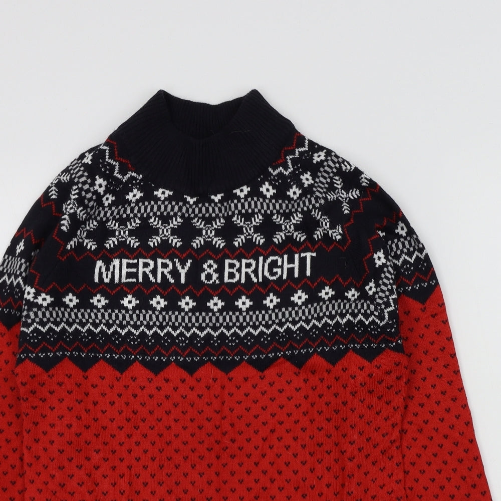 Avenue Womens Blue Geometric  Pullover Jumper Size 8  - christmas jumper