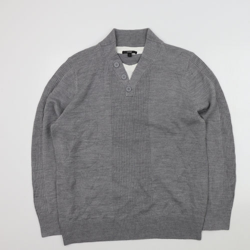 George Mens Grey   Pullover Jumper Size L  - t-shirt neck