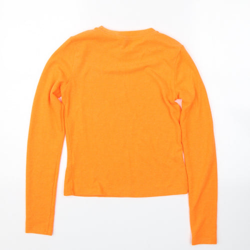 H&M Womens Orange   Pullover Sweatshirt Size S