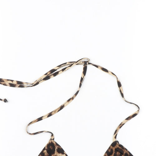 PRETTYLITTLETHING Womens Brown Animal Print  Cropped Tank Size 8