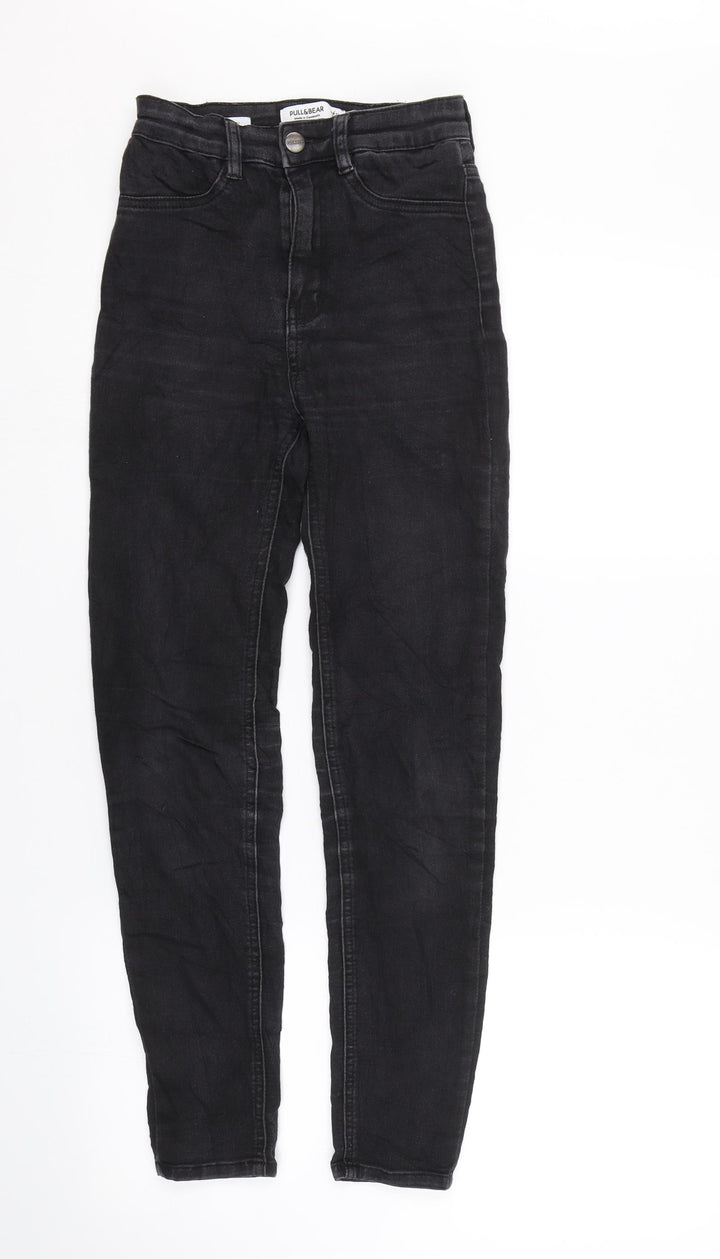 Pull&Bear Womens Black Denim Skinny Jeans Size 4 L25 in