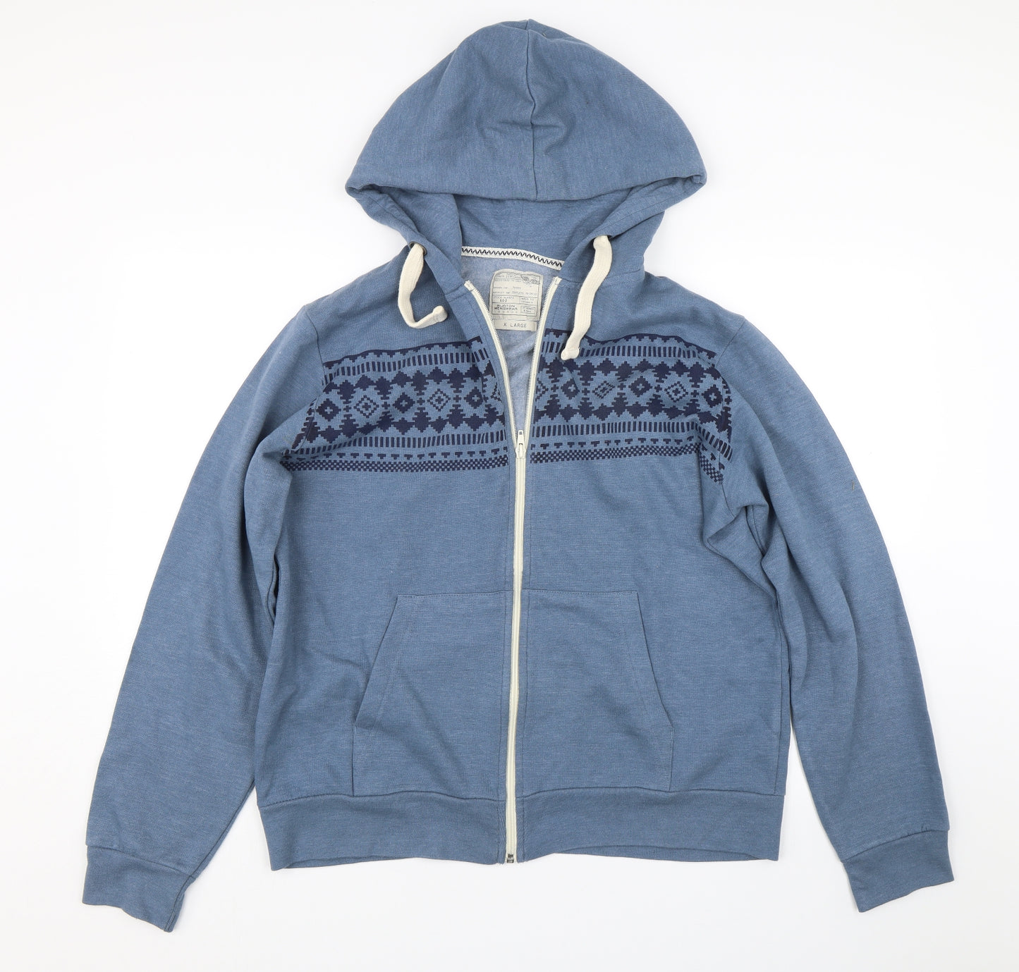 Burton Mens Blue Argyle/Diamond  Full Zip Hoodie Size XL
