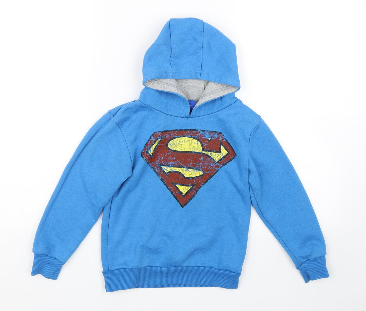 Superman Boys Blue   Pullover Hoodie Size 5-6 Years  - Superman