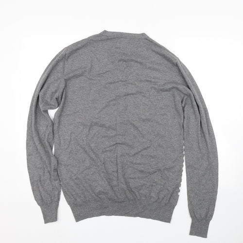 SCOUT Mens Grey Striped  Pullover Jumper Size L