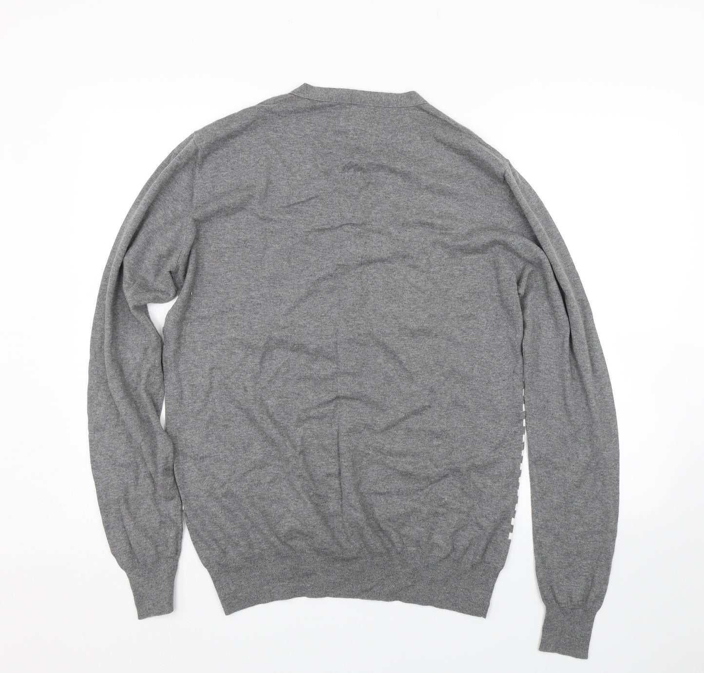 SCOUT Mens Grey Striped  Pullover Jumper Size L