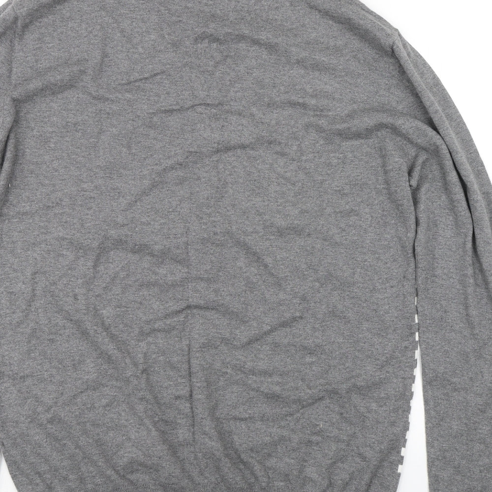 SCOUT Mens Grey Striped  Pullover Jumper Size L