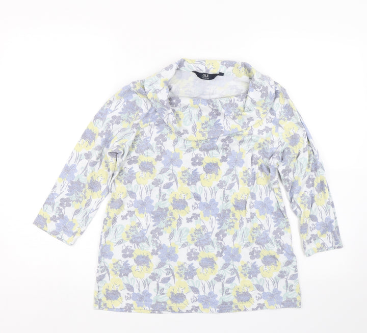 Isle Womens Multicoloured Floral Basic T-Shirt Size S