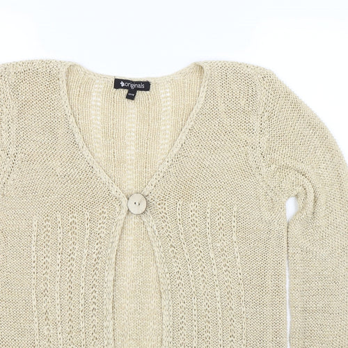 Originals Womens Beige  Knit Cardigan Jumper Size 12