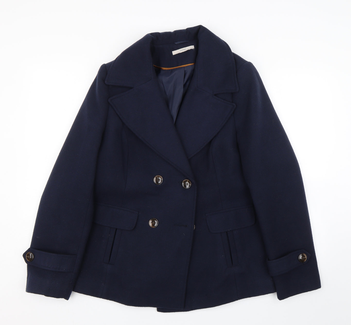 George Womens Blue   Trench Coat Coat Size 14