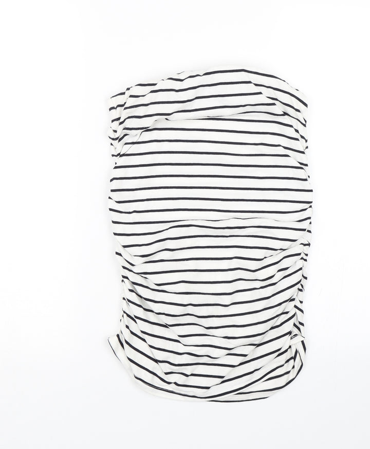 Dorothy Perkins Womens White Striped Wrap Skirt Size 10