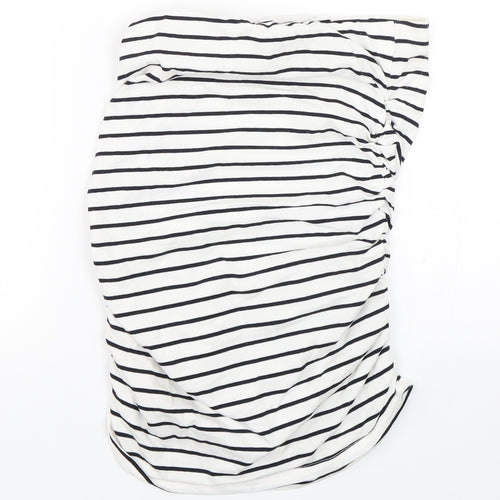 Dorothy Perkins Womens White Striped  Wrap Skirt Size 10