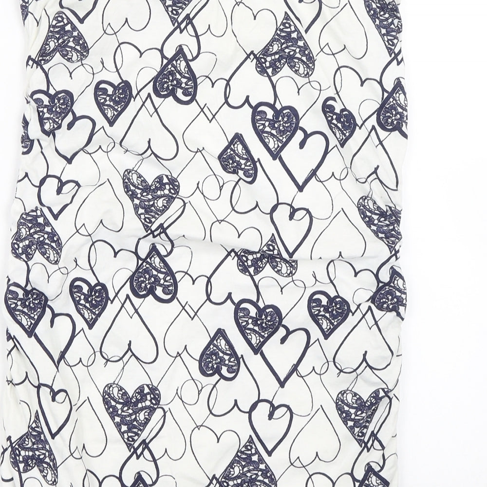 Dorothy Perkins Womens White Floral  Wrap T-Shirt Size 10  - HEARTS