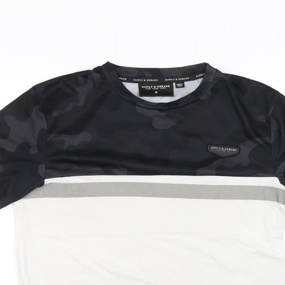 Supply & Demand Co. Mens White Camouflage   T-Shirt Size M