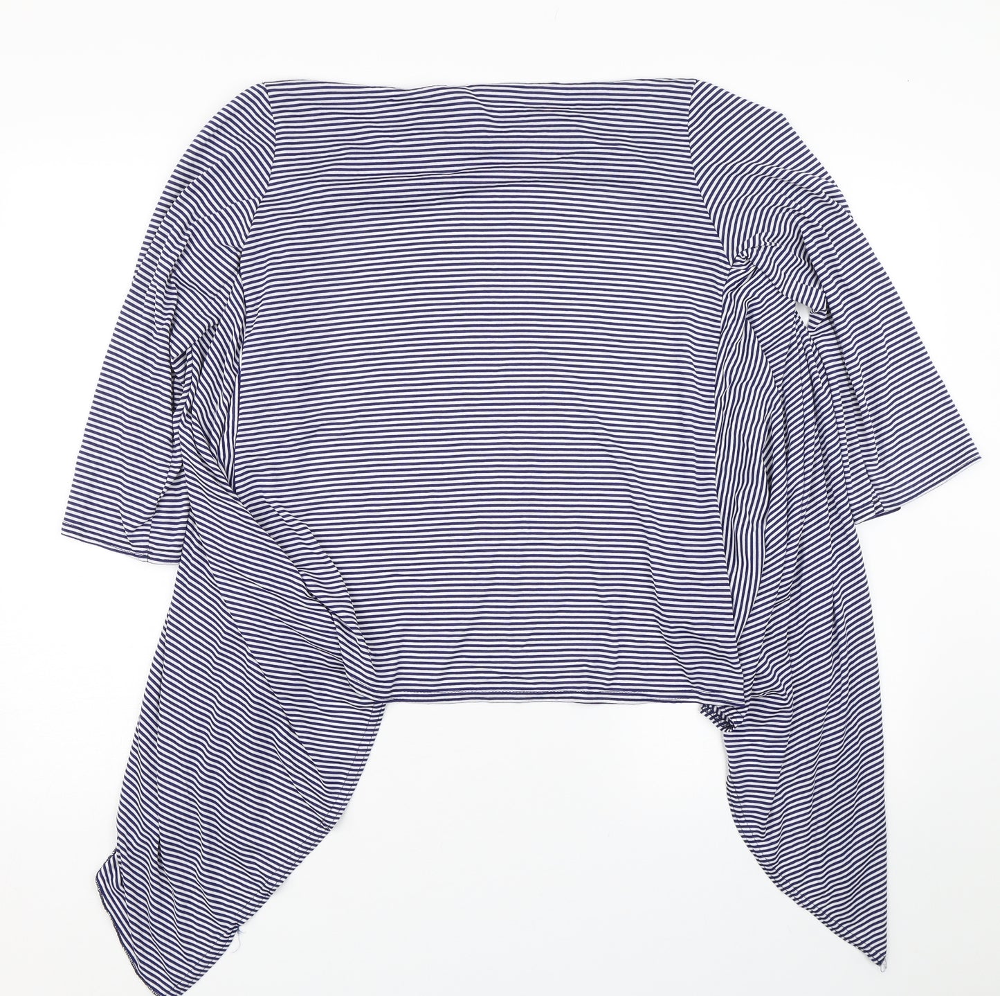 Laura D Womens Blue Striped  Cardigan Jumper Size M
