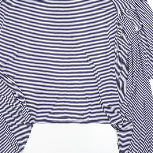 Laura D Womens Blue Striped  Cardigan Jumper Size M