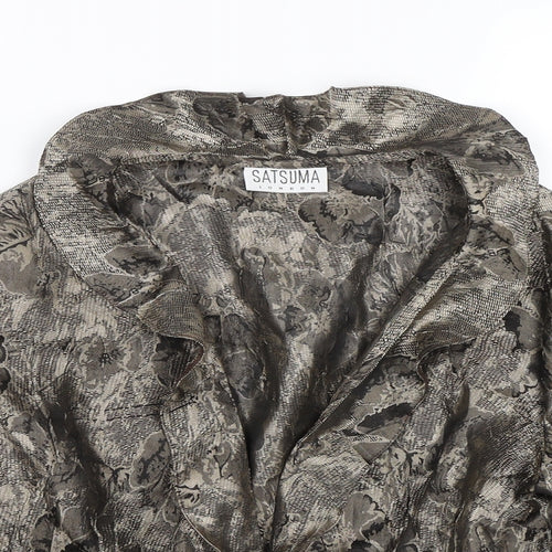 Satsuma Womens Gold Floral  Jacket Blazer Size 12